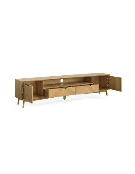 Chrisley Large TV Unit - Herringbone Oak