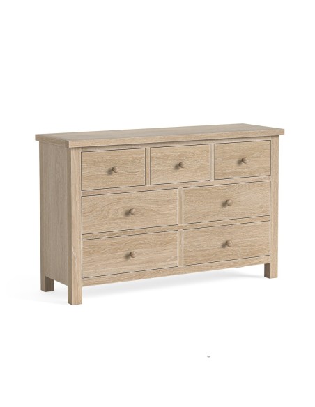 Turnberry 3 Over 4 Drawer Chest - Oak
