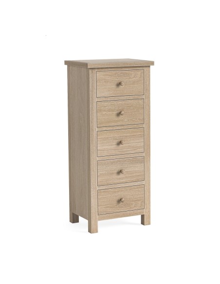 Turnberry 5 Drawer Tall Chest - Oak
