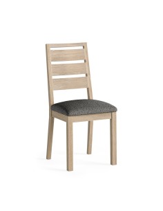 Turnberry Dining Chair - Oak with Grey Boucle Seat Pad