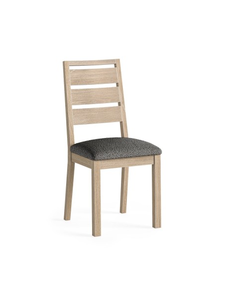 Turnberry Dining Chair - Oak with Grey Boucle Seat Pad