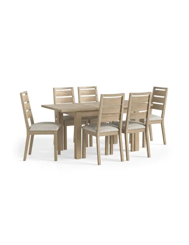 Turnberry Dining Chair  - Oak with White Boucle Seat Pad
