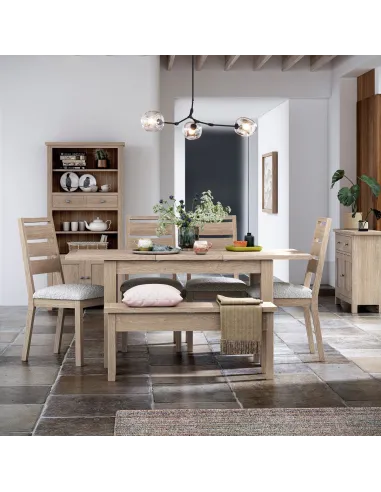 Turnberry Dining Chair  - Oak with White Boucle Seat Pad