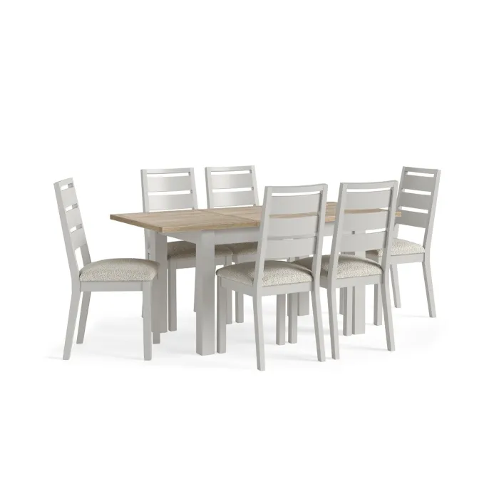 Turnberry Dining Chair - Grey with White Boucle Seat Pad