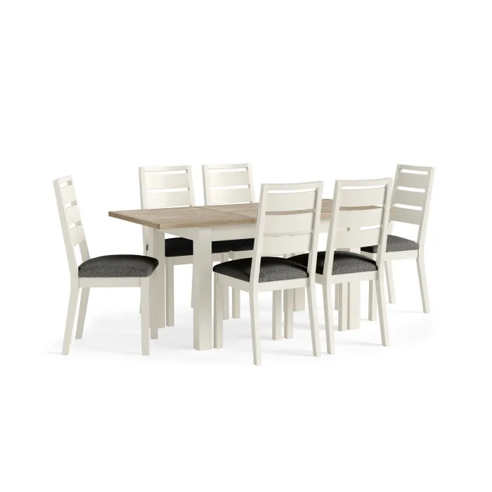 Turnberry Dining Chair - Coconut with Grey Boucle Seat Pad