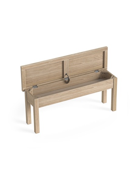 Turnberry Shallow Storage Bench - Oak