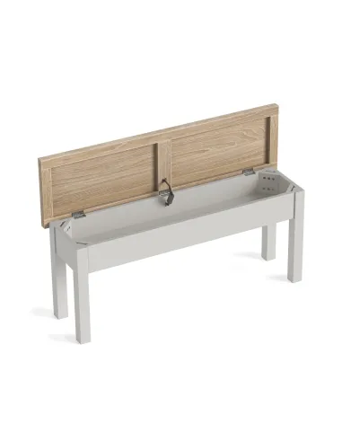 Turnberry Shallow Storage Bench - Grey