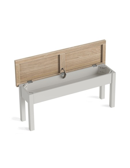Turnberry Shallow Storage Bench - Grey