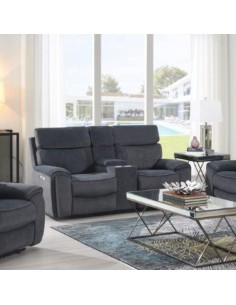 Avenue 2 Seater Electric Sofa with Console - Grey