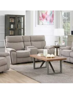 Avenue 2 Seater Electric Sofa with Console - Beige