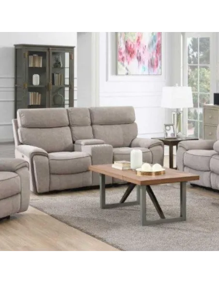 Avenue 2 Seater Electric Sofa with Console - Beige