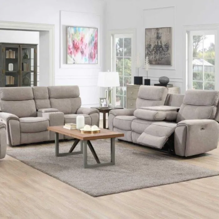Avenue 2 Seater Electric Sofa with Console - Beige