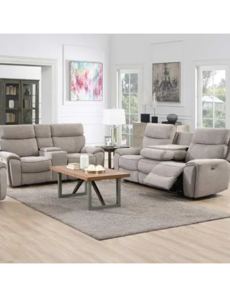 Avenue 2 Seater Electric Sofa with Console - Beige