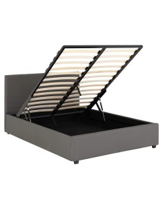 Prado 5ft Plus Storage Bedframe - Grey Faux Leather