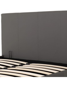 Prado 5ft Plus Storage Bedframe - Grey Faux Leather 2