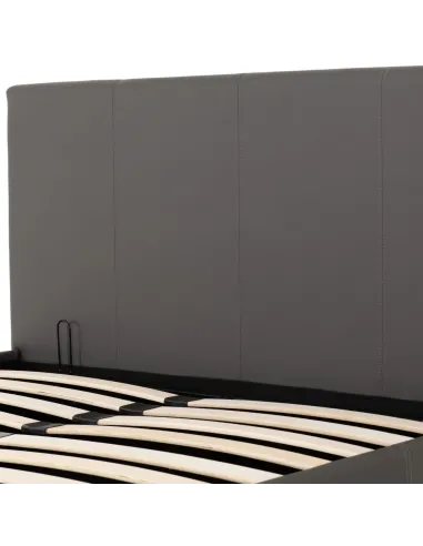 Prado 5ft Plus Storage Bedframe - Grey Faux Leather