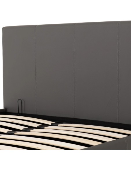 Prado 5ft Plus Storage Bedframe - Grey Faux Leather