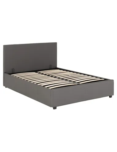 Prado 5ft Plus Storage Bedframe - Grey Faux Leather