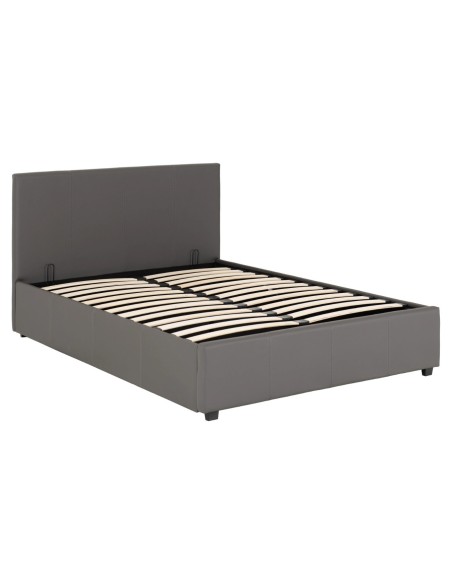 Prado 5ft Plus Storage Bedframe - Grey Faux Leather