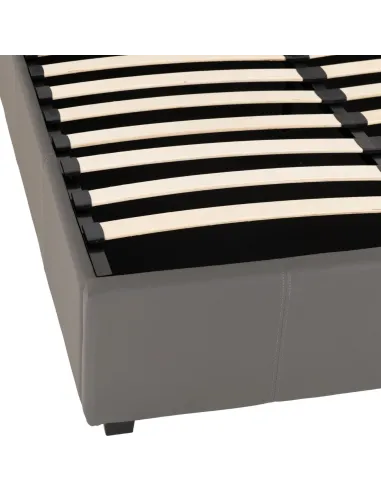 Prado 5ft Plus Storage Bedframe - Grey Faux Leather