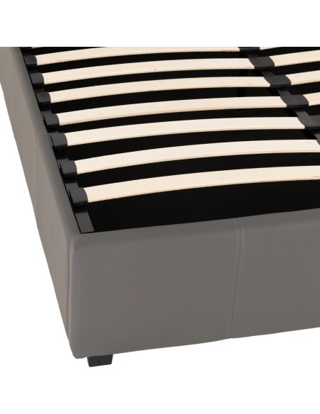Prado 5ft Plus Storage Bedframe - Grey Faux Leather