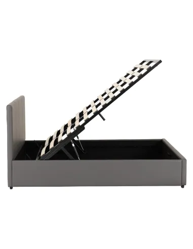 Prado 5ft Plus Storage Bedframe - Grey Faux Leather