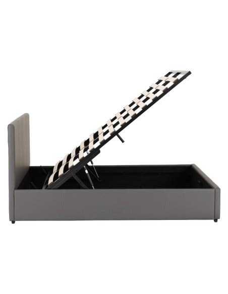 Prado 5ft Plus Storage Bedframe - Grey Faux Leather