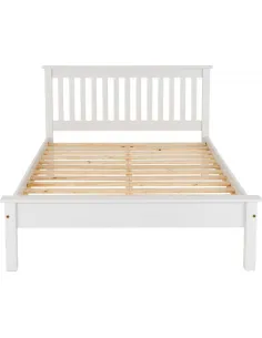 Monaco 4FT Low End Bedframe - White 2