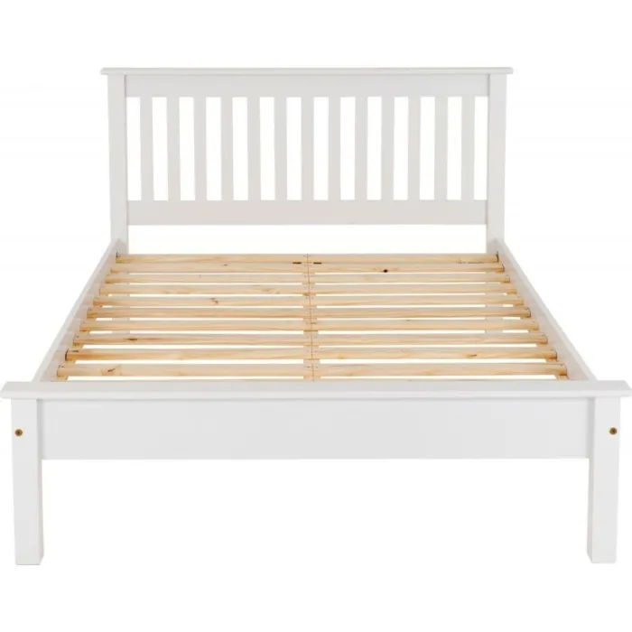 Monaco 4FT Low End Bedframe - White