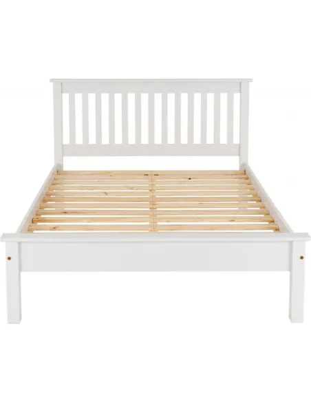 Monaco 4FT Low End Bedframe - White