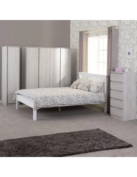 Monaco 4FT Low End Bedframe - White