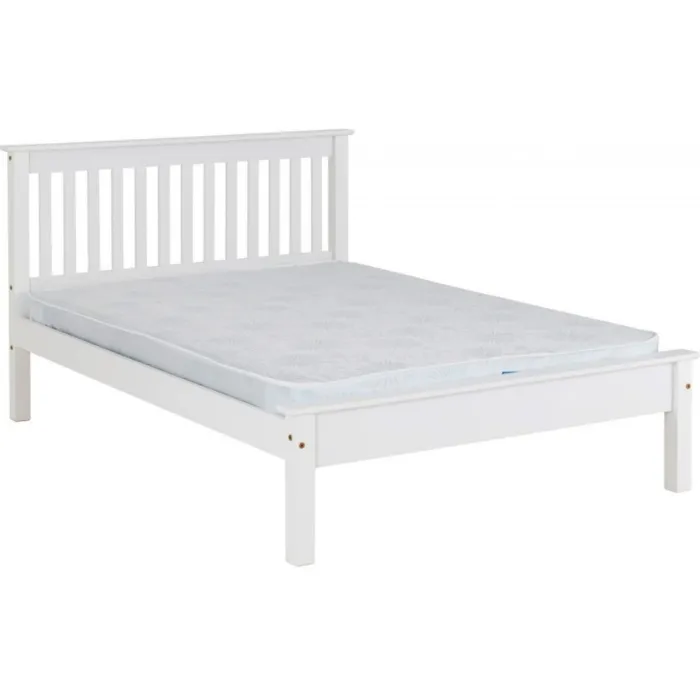 Monaco 4FT Low End Bedframe - White