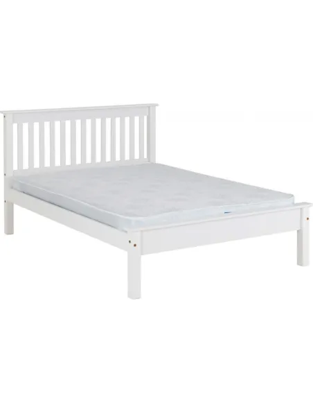 Monaco 4FT Low End Bedframe - White