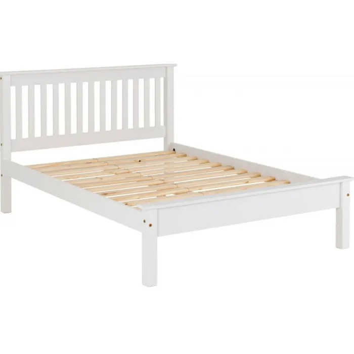 Monaco 4FT Low End Bedframe - White