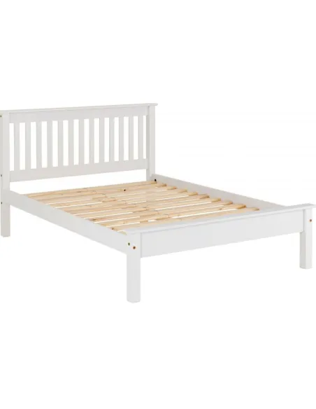 Monaco 4FT Low End Bedframe - White