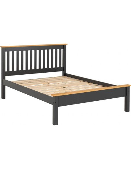Monaco 5FT Low End Bed - Grey/Oak Effect