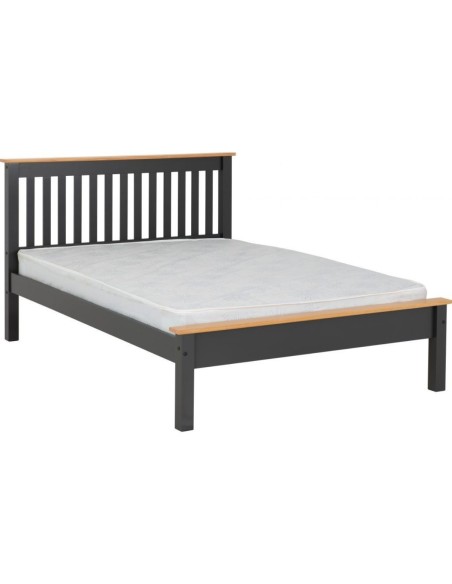 Monaco 5FT Low End Bed - Grey/Oak Effect