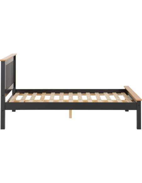 Monaco 5FT Low End Bed - Grey/Oak Effect