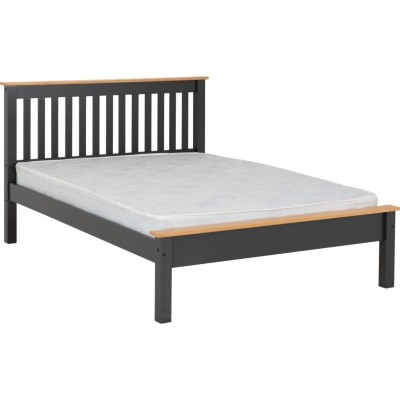 Monaco 4FT6 Low End Bed - Grey/Oak Effect