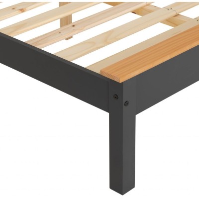 Monaco 4FT6 Low End Bed - Grey/Oak Effect
