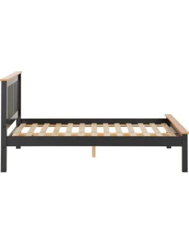 Monaco 4FT6 Low End Bed - Grey/Oak Effect