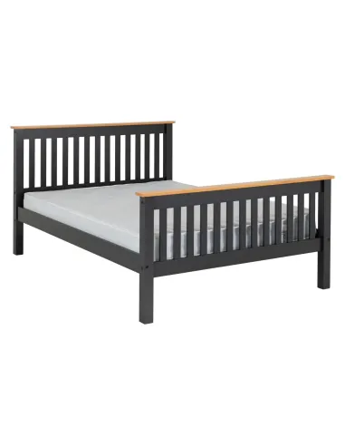 Monaco 5FT High End Bed - Grey/Oak Effect