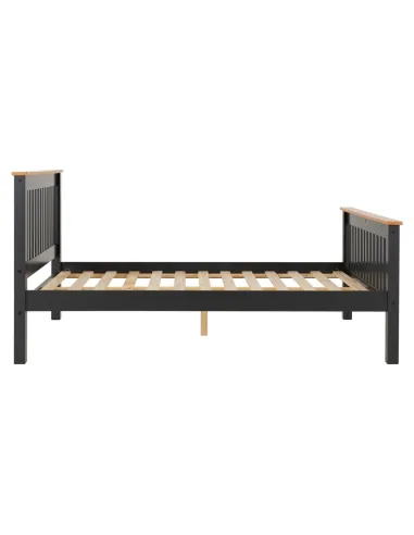 Monaco 5FT High End Bed - Grey/Oak Effect