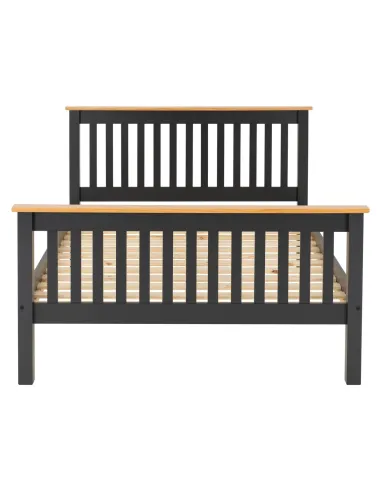 Monaco 5FT High End Bed - Grey/Oak Effect