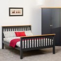 Monaco 4FT6 High End Bed - Grey/Oak Effect