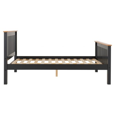 Monaco 4FT6 High End Bed - Grey/Oak Effect