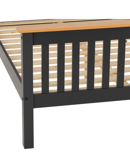 Monaco 4FT6 High End Bed - Grey/Oak Effect