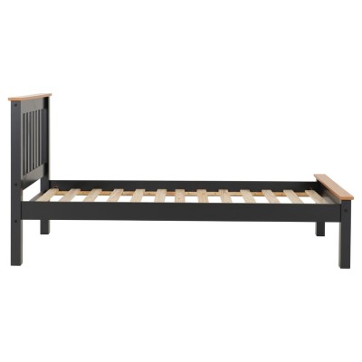 Monaco 3FT Low End Bed - Grey/Oak Effect