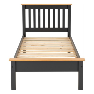 Monaco 3FT Low End Bed - Grey/Oak Effect