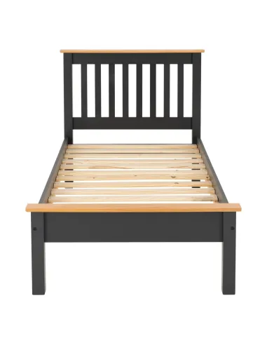 Monaco 3FT Low End Bed - Grey/Oak Effect